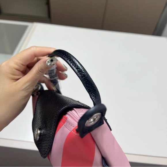 Longchamp Le Pliage Women's Pink Canvas Mini Shoulder Bag - Picture 7 of 7